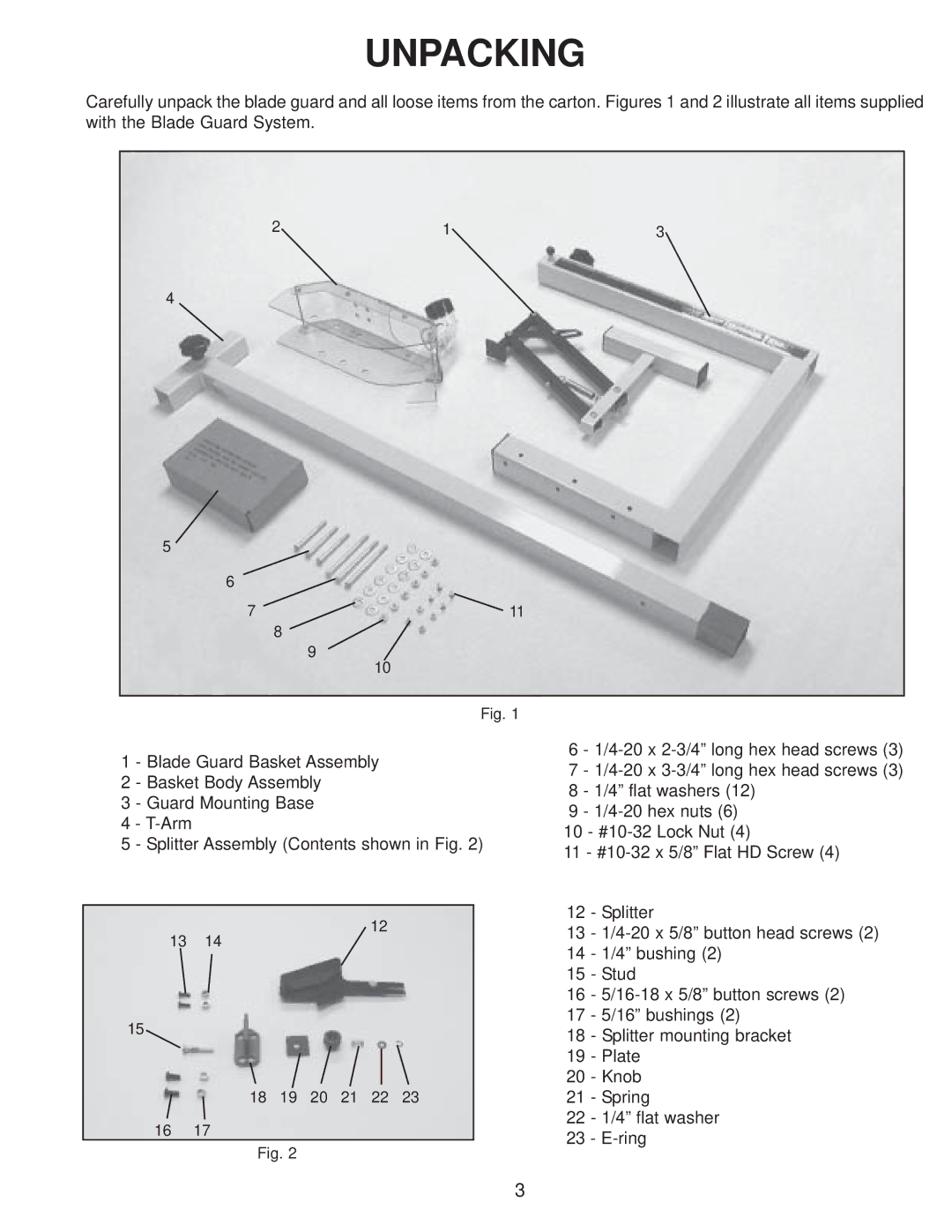 DeWalt 78-955, 78-960 instruction manual Unpacking 