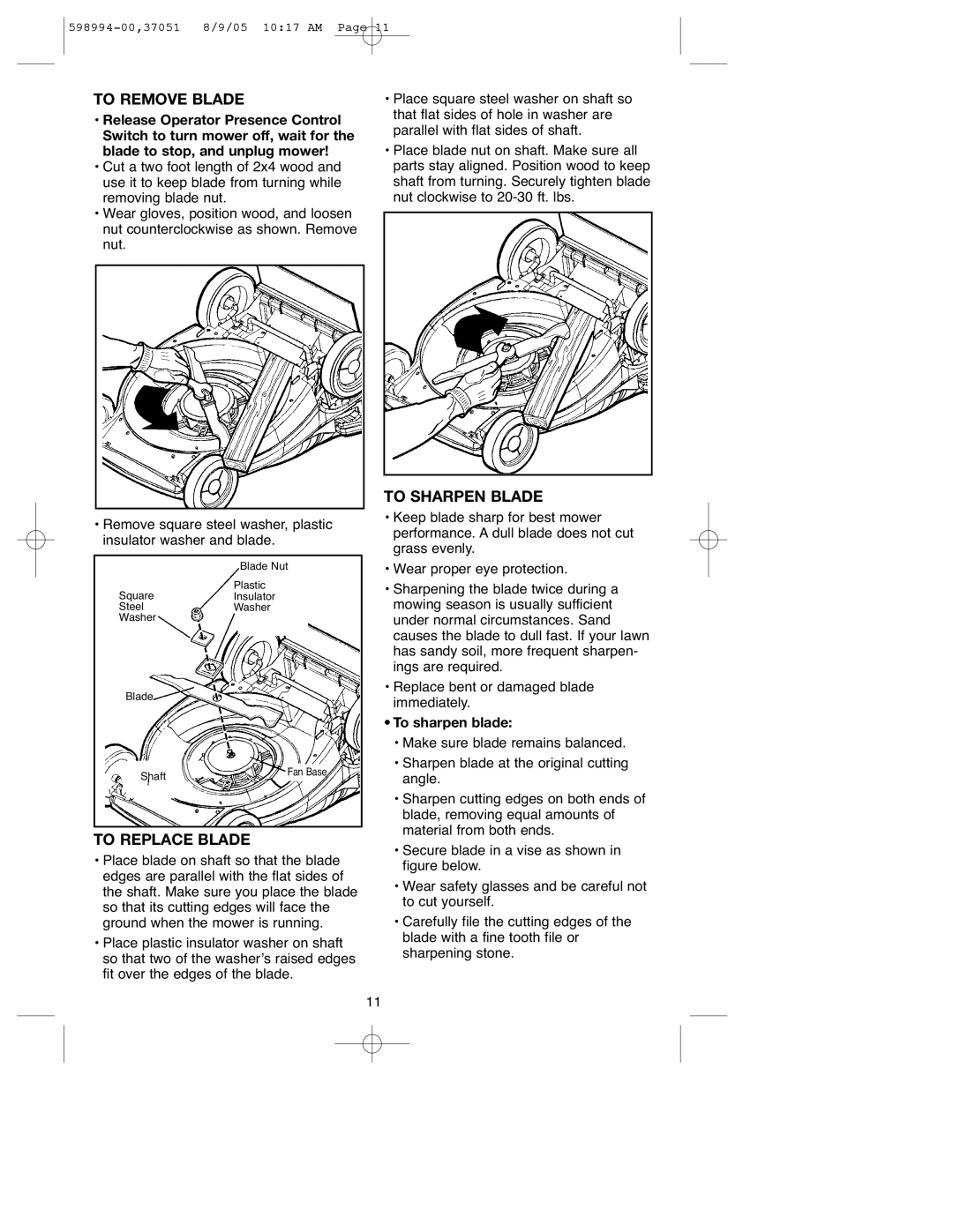 DeWalt 900.37051 instruction manual To Remove Blade, To Replace Blade, To Sharpen Blade, To sharpen blade 