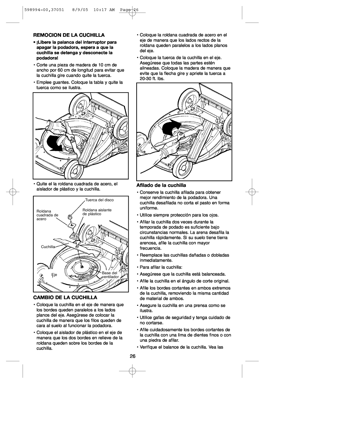 DeWalt 900.37051 instruction manual Remocion De La Cuchilla, Cambio De La Cuchilla, Afilado de la cuchilla 