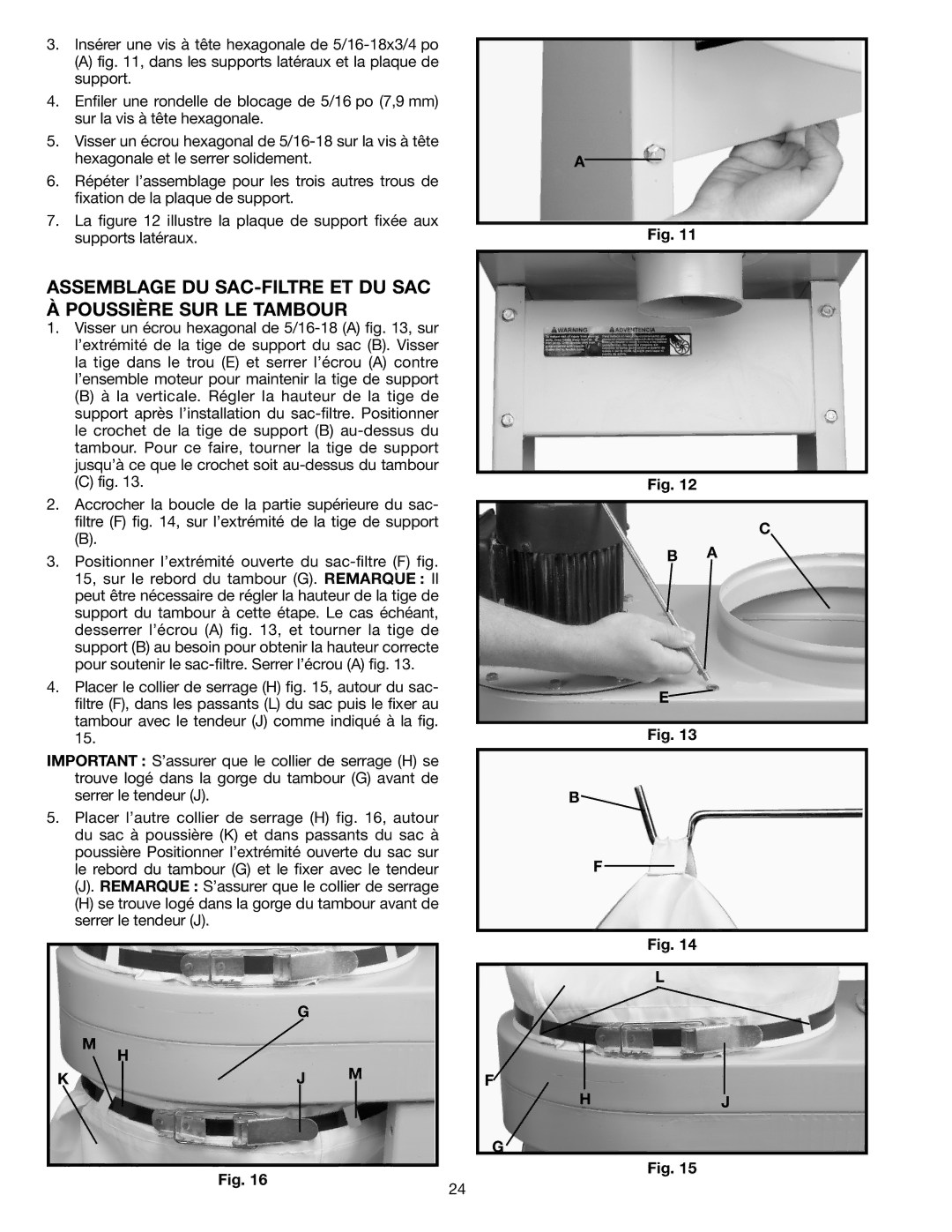 DeWalt AP400 instruction manual Insérer une vis à tête hexagonale de 5/16-18x3/4 po 