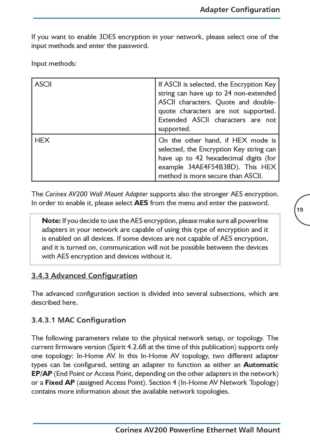 DeWalt AV200 manual Advanced Configuration, MAC Configuration 