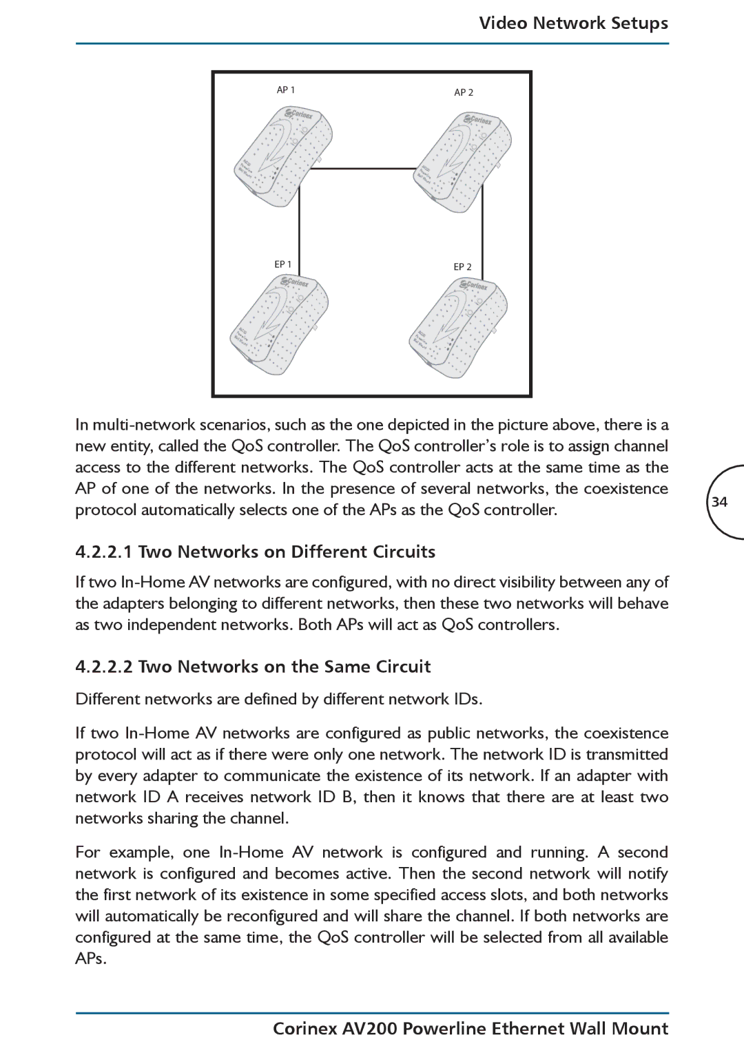 DeWalt AV200 manual Two Networks on Different Circuits, Two Networks on the Same Circuit 