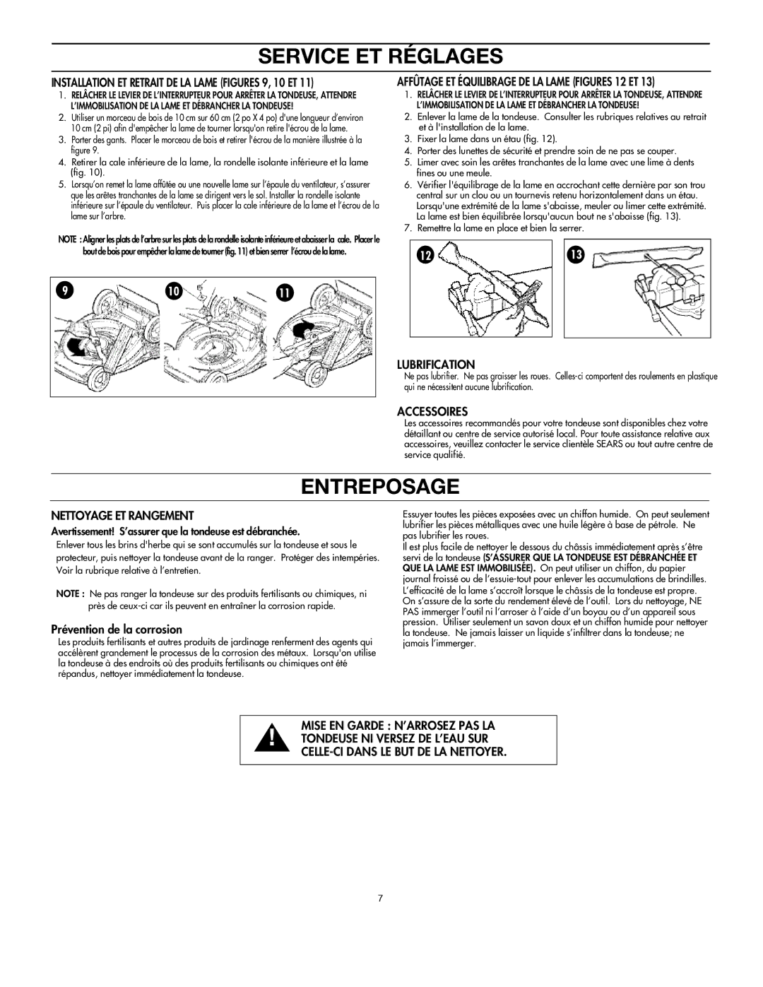 DeWalt C935-355190 Affûtage ET Équilibrage DE LA Lame Figures 12 ET, Lubrification, Accessoires, Nettoyage ET Rangement 