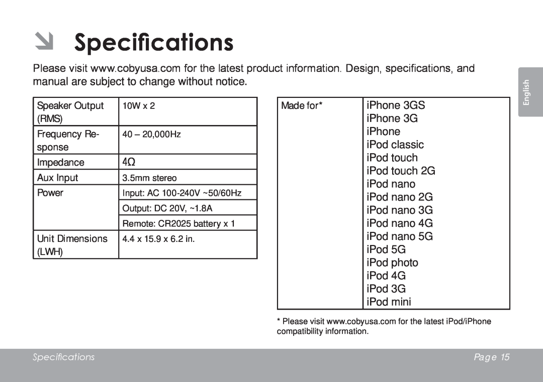 DeWalt CSMP145 instruction manual ÂÂ Specifications 
