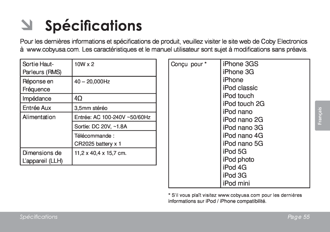 DeWalt CSMP145 instruction manual ÂÂ Spécifications 