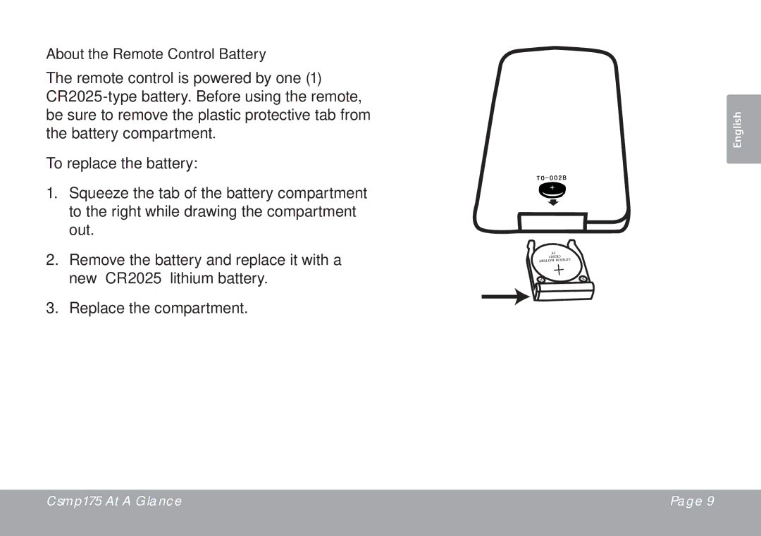 DeWalt CSMP175 instruction manual About the Remote Control Battery 