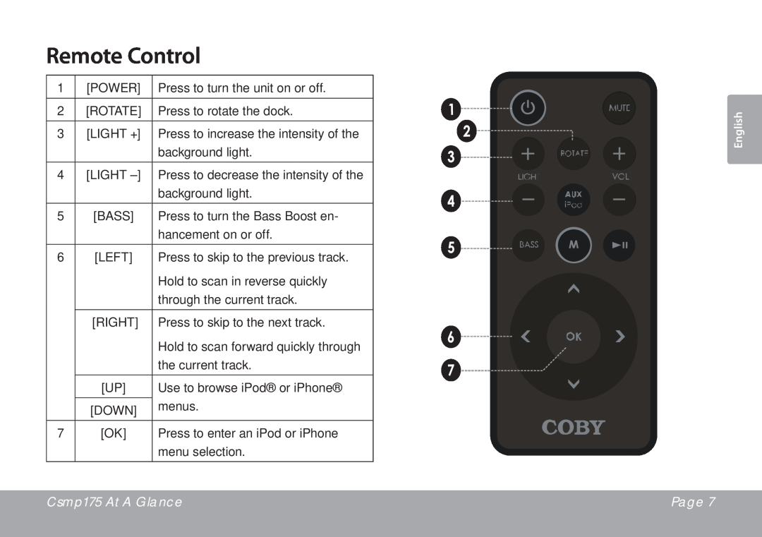 DeWalt CSMP175 instruction manual Remote Control 