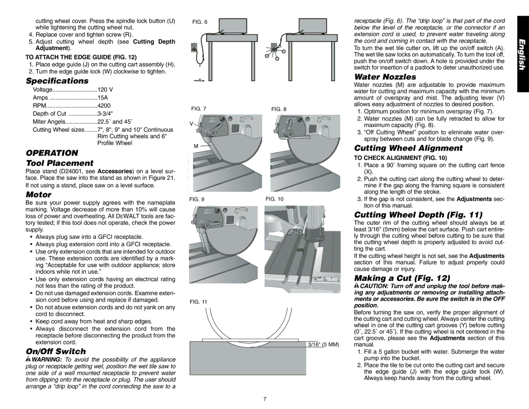 DeWalt D24000 instruction manual Operation 