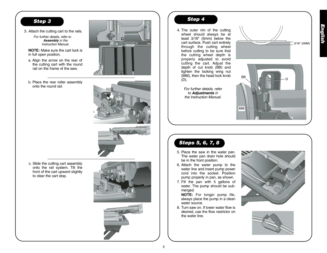 DeWalt D24000R instruction manual Steps 5, 6, 7 