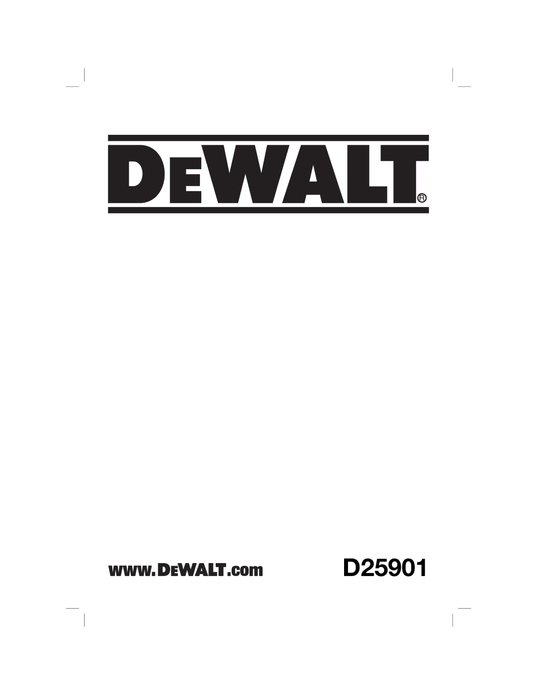 DeWalt D25901 manual 