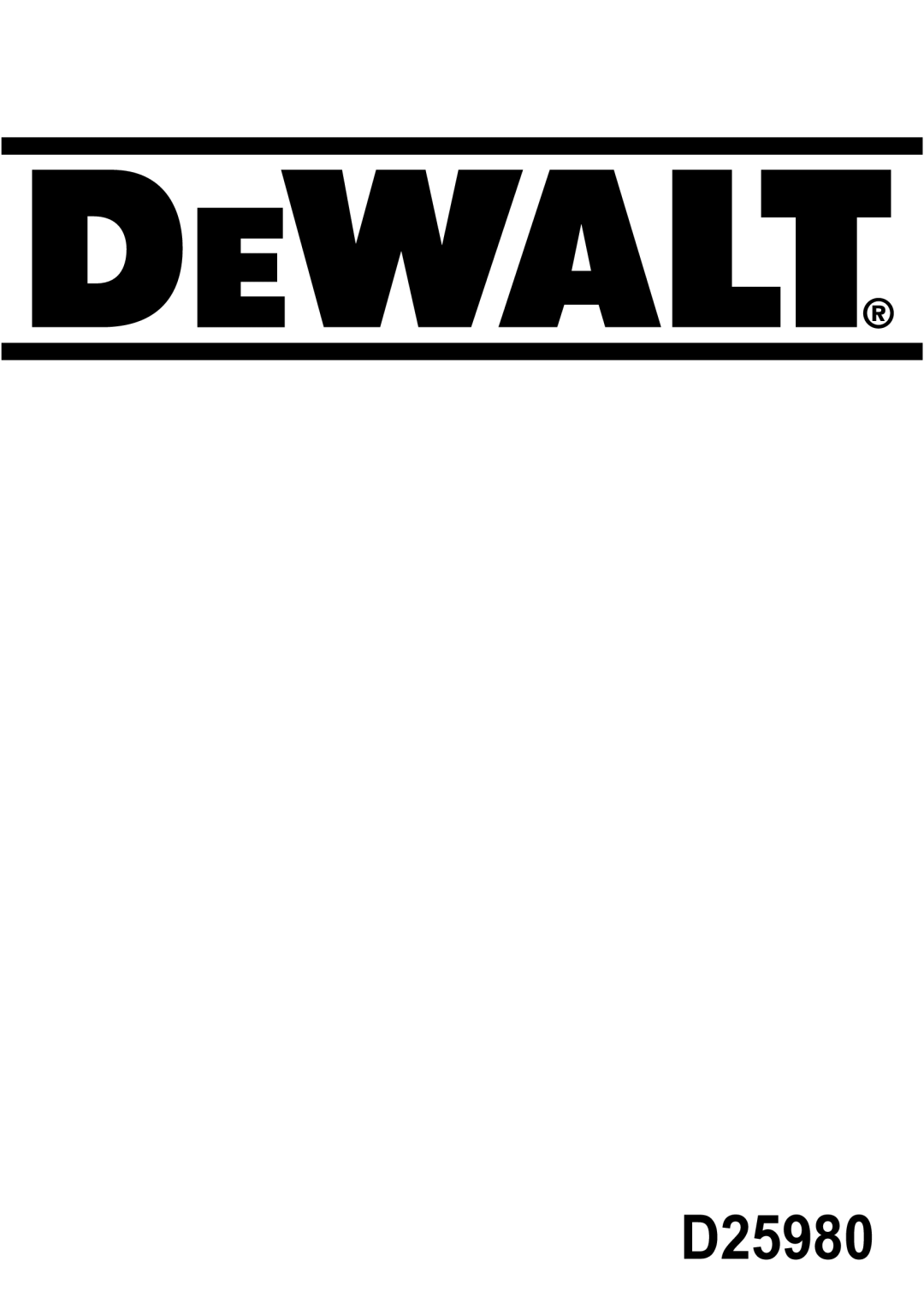 DeWalt D25980 manual 