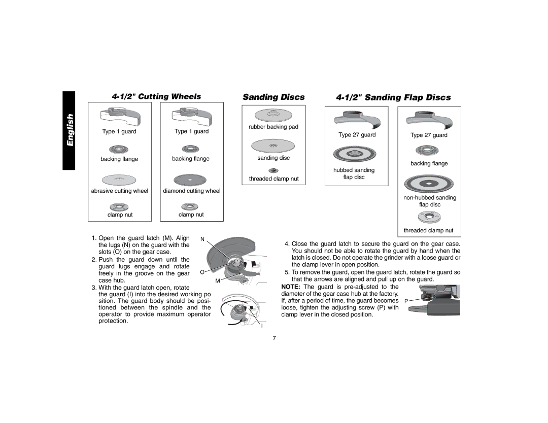 DeWalt D28112, D28402N instruction manual Sanding Discs 2 Sanding Flap Discs 