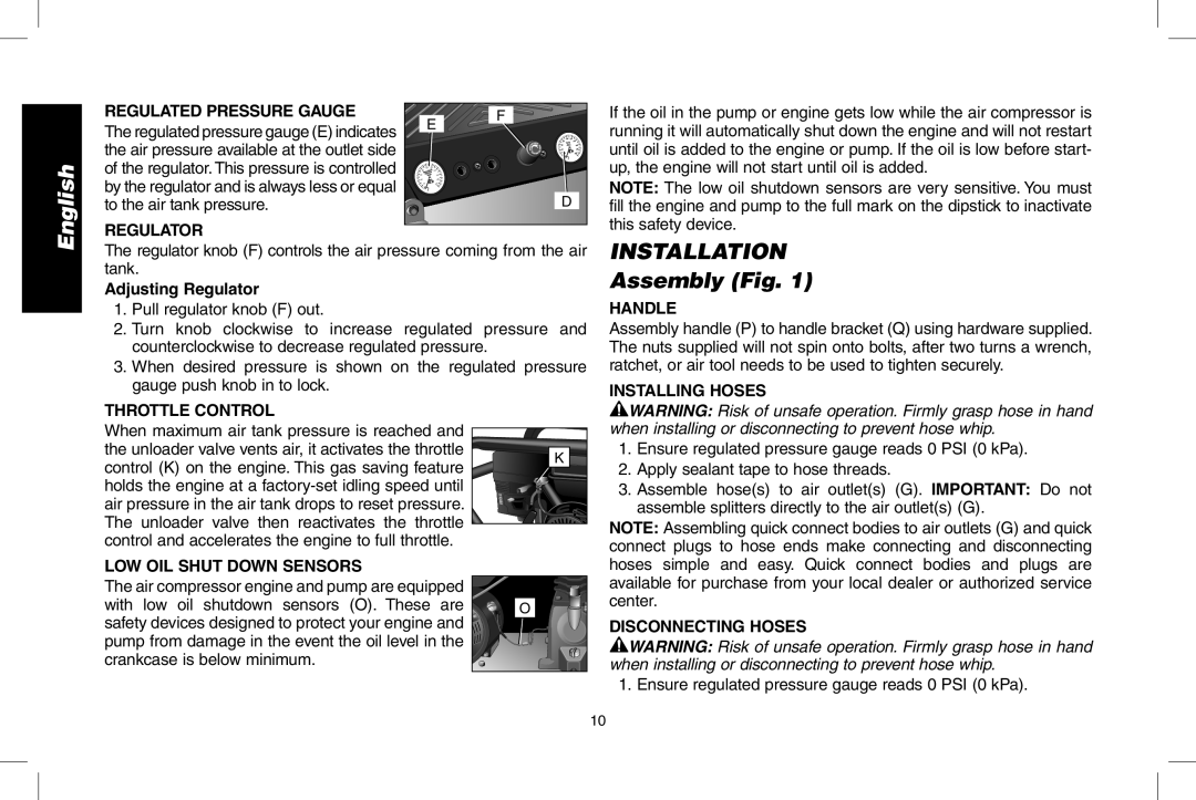 DeWalt D55273 instruction manual Installation, Assembly Fig 