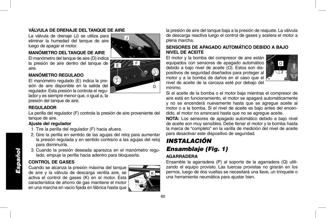 DeWalt D55273 instruction manual Instalación, Ensamblaje Fig 