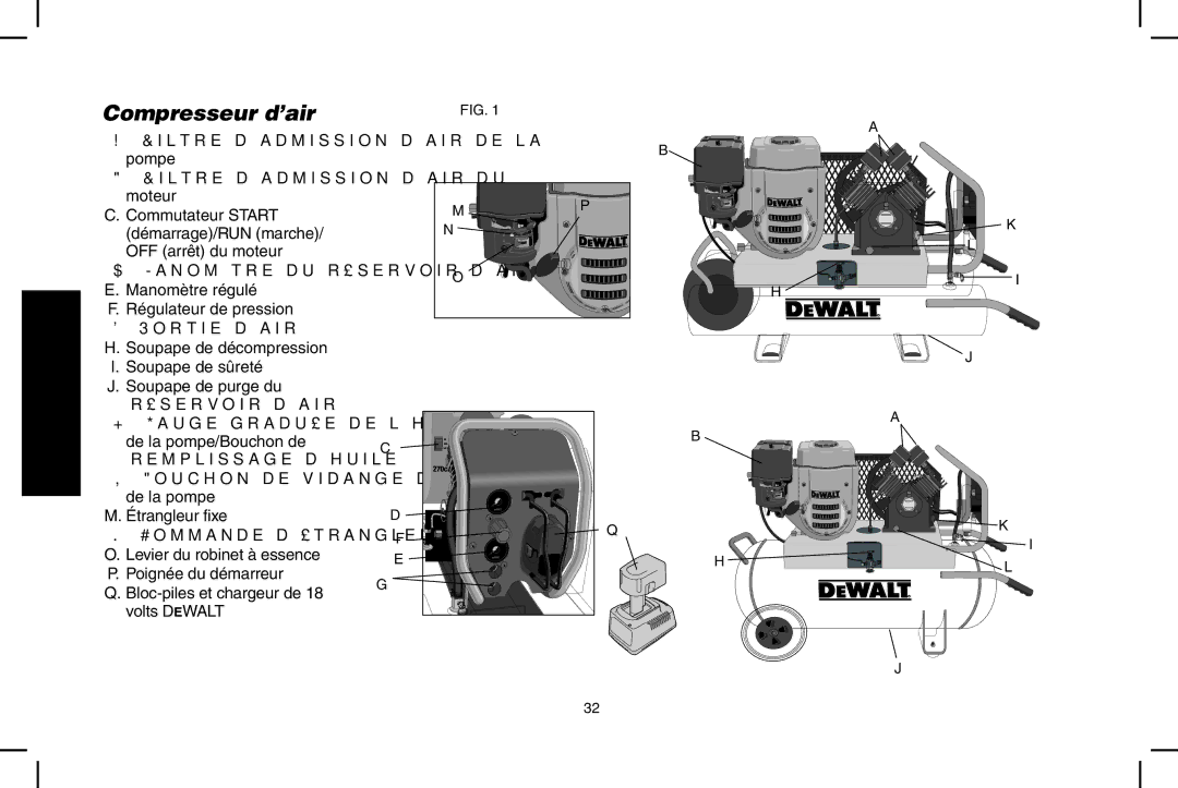 DeWalt D55695, D55690 instruction manual Compresseur d’air 