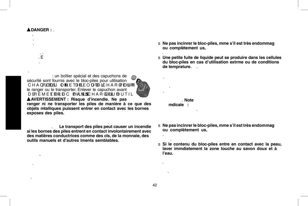 DeWalt D55695, D55690 instruction manual Avertissement Risque d’incendie. Ne pas 