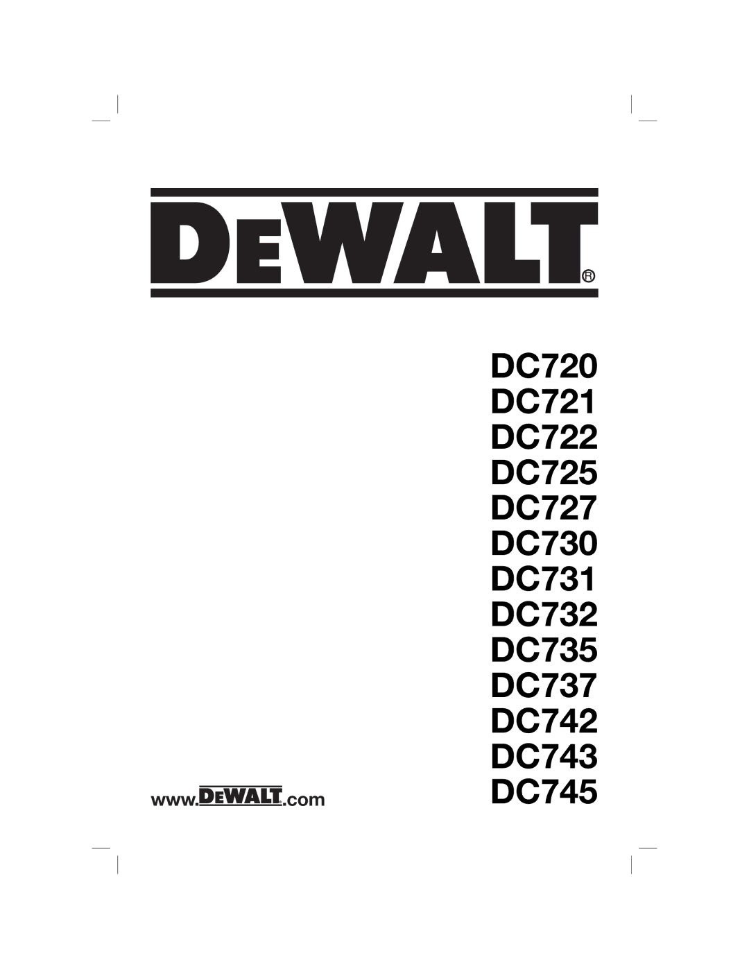 DeWalt DC730KAR manual 