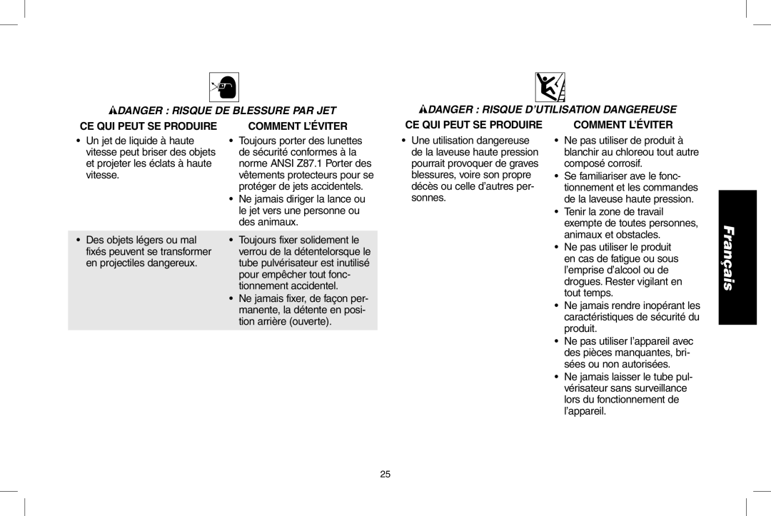 DeWalt DP3700 instruction manual Français 