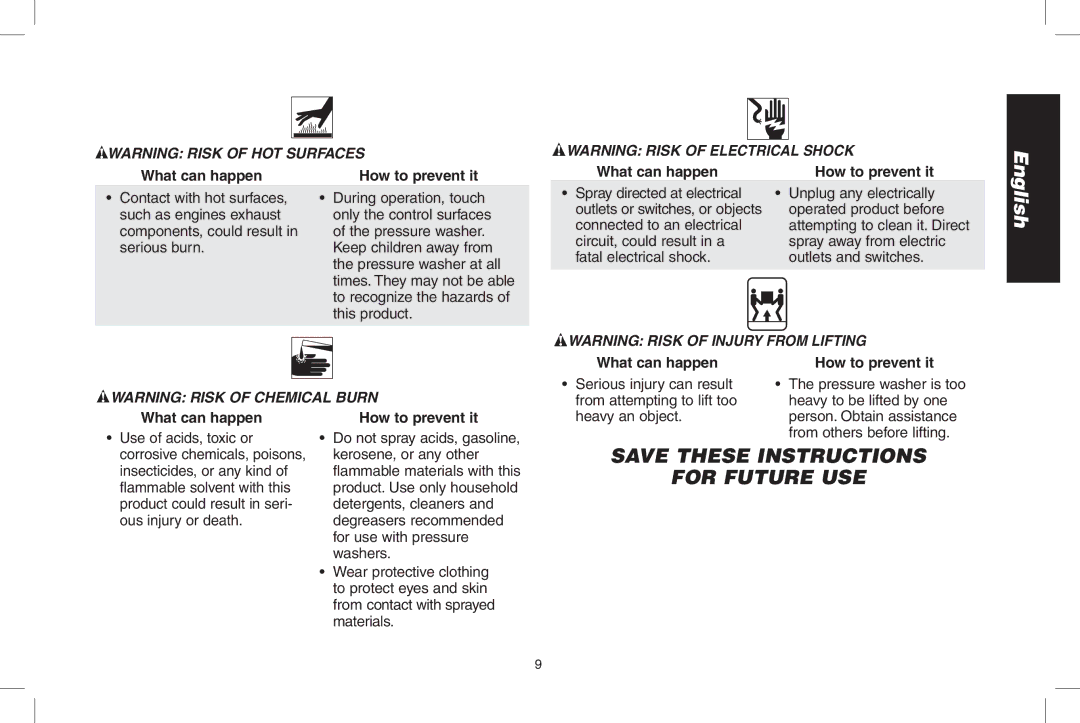 DeWalt DPD3100 instruction manual For Future USE, This product, Heavy to be lifted by one 