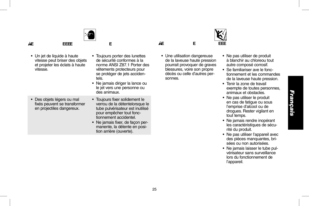 DeWalt DPH3100 instruction manual Ne pas utiliser de produit 