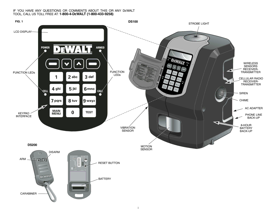 DeWalt DS100 instruction manual DS200 