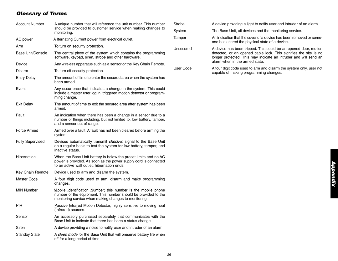 DeWalt DS100, DS200 instruction manual Glossary of Terms, Pir 