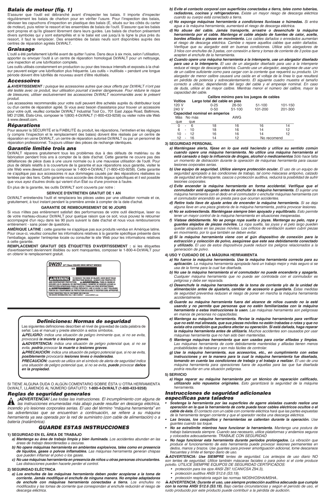 DeWalt DW297 instruction manual Guarde Estas Instrucciones 