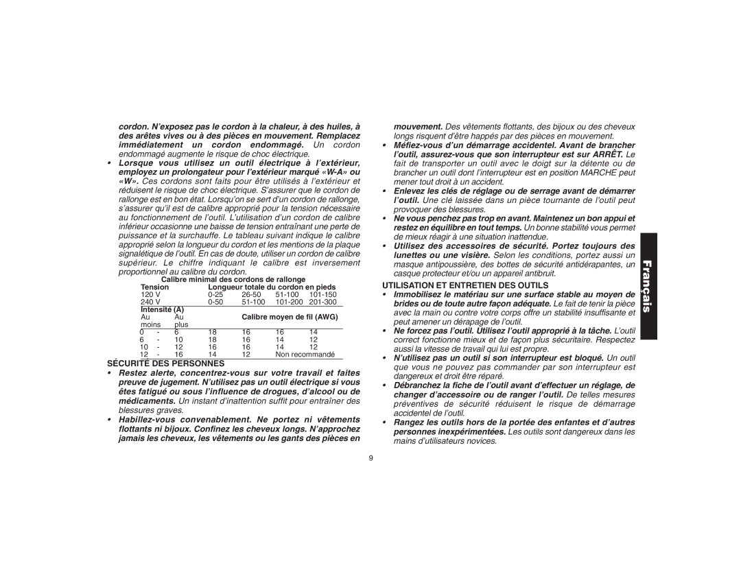 DeWalt DW621 manual Sécurité DES Personnes, Utilisation ET Entretien DES Outils 