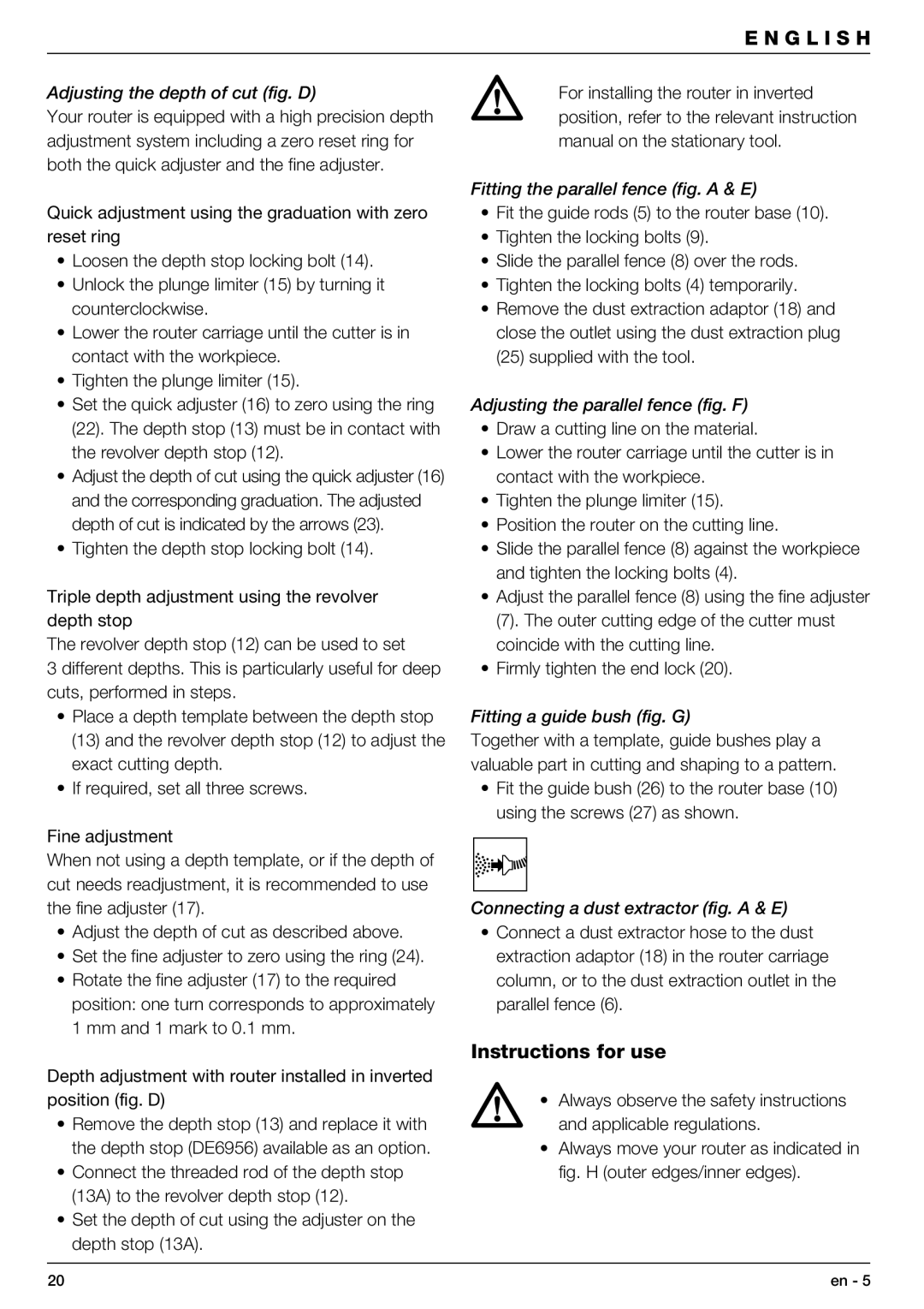 DeWalt DW621 manual Instructions for use 