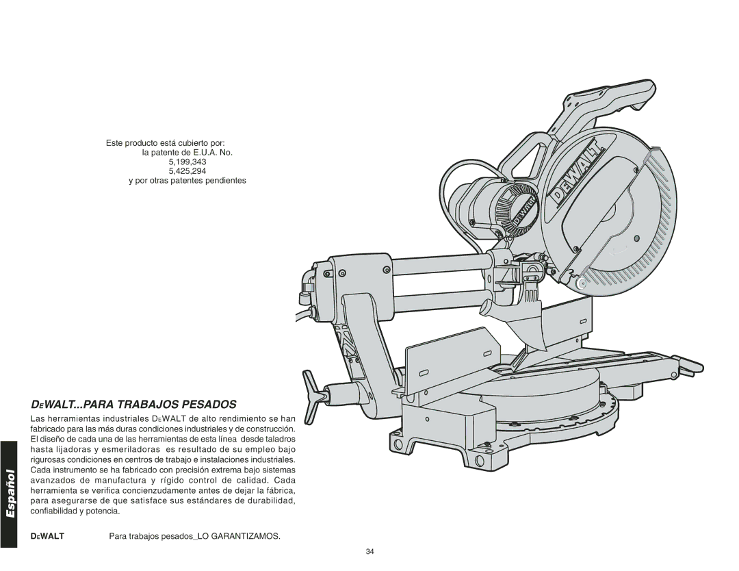 DeWalt DW708 instruction manual DEWALT...PARA Trabajos Pesados, Dewalt 