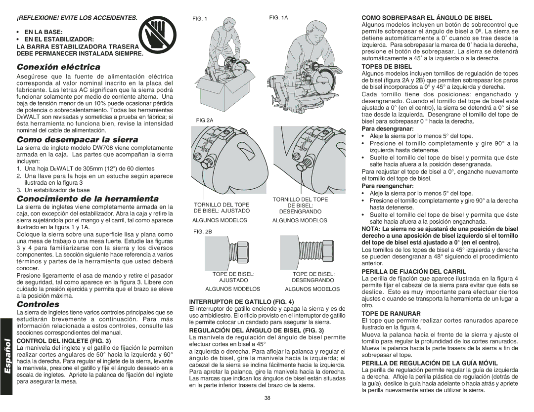 DeWalt DW708 instruction manual Conexión eléctrica, Como desempacar la sierra, Conocimiento de la herramienta, Controles 