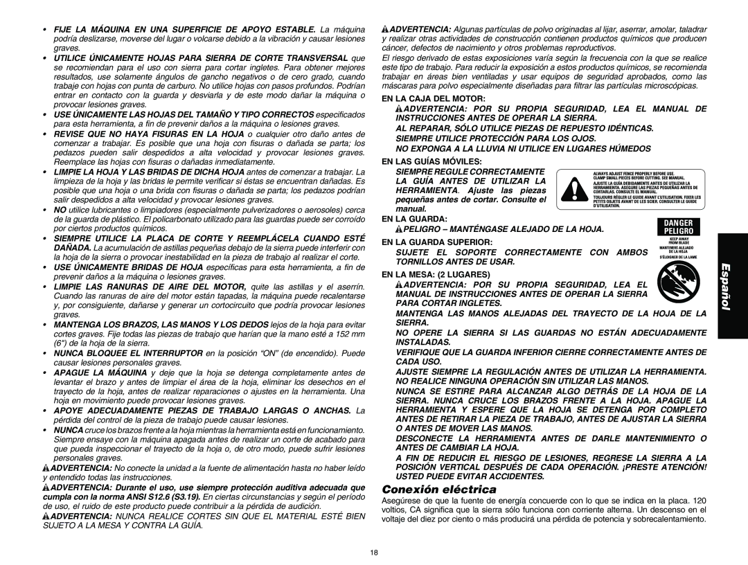 DeWalt DW713 instruction manual Conexión eléctrica 