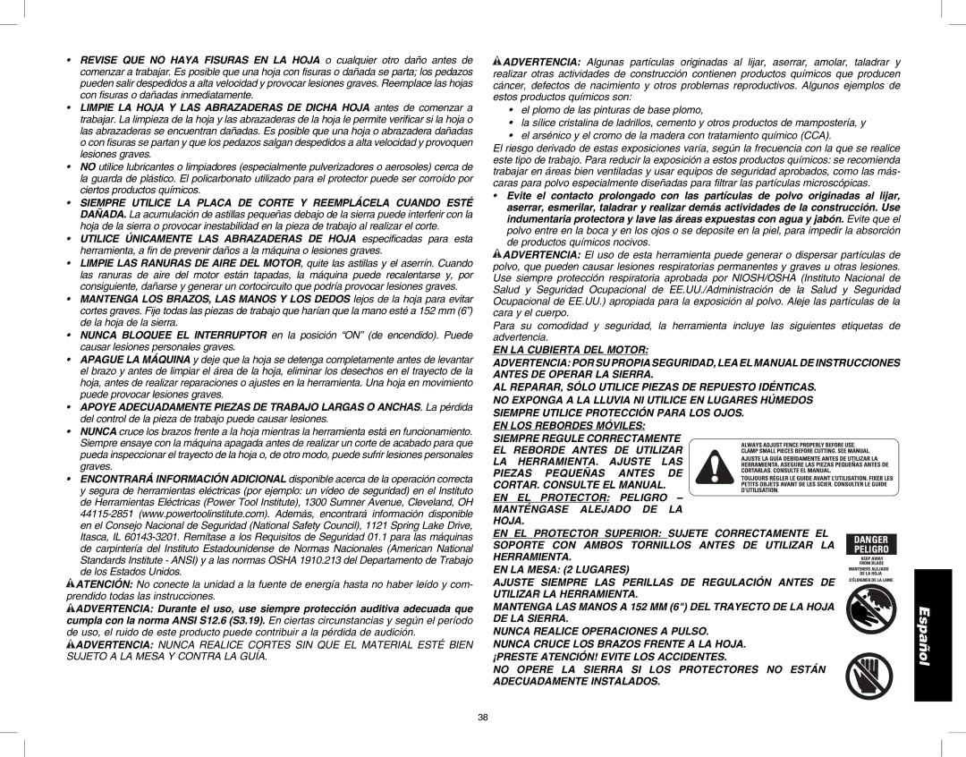 DeWalt DW717 instruction manual Español 