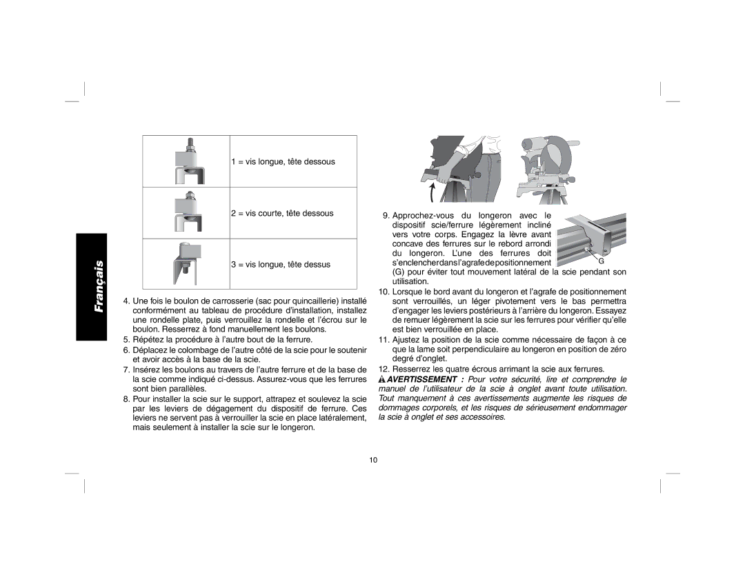 DeWalt DW723 instruction manual ’enclencherdansl’agrafedepositionnement 