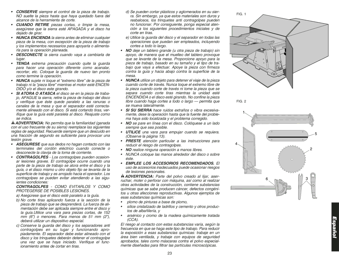 DeWalt DW744 instruction manual Español 