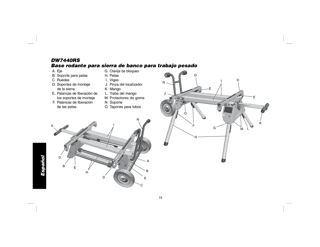 DeWalt DW7440RS instruction manual Español 