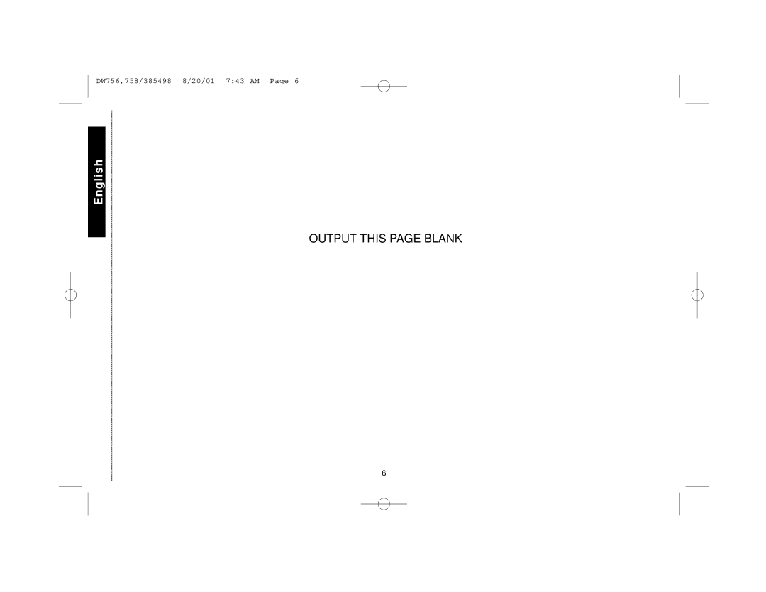 DeWalt DW756 manual Output this page Blank 