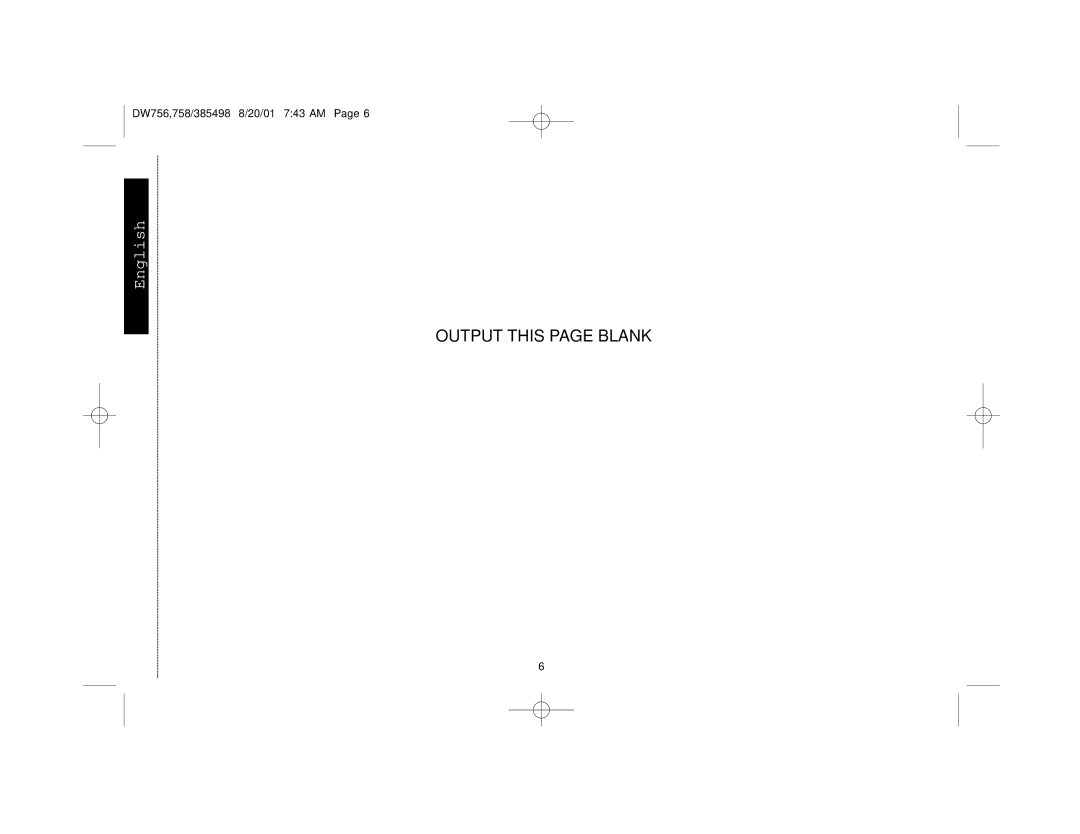 DeWalt DW758, DW756 instruction manual Output this page Blank 