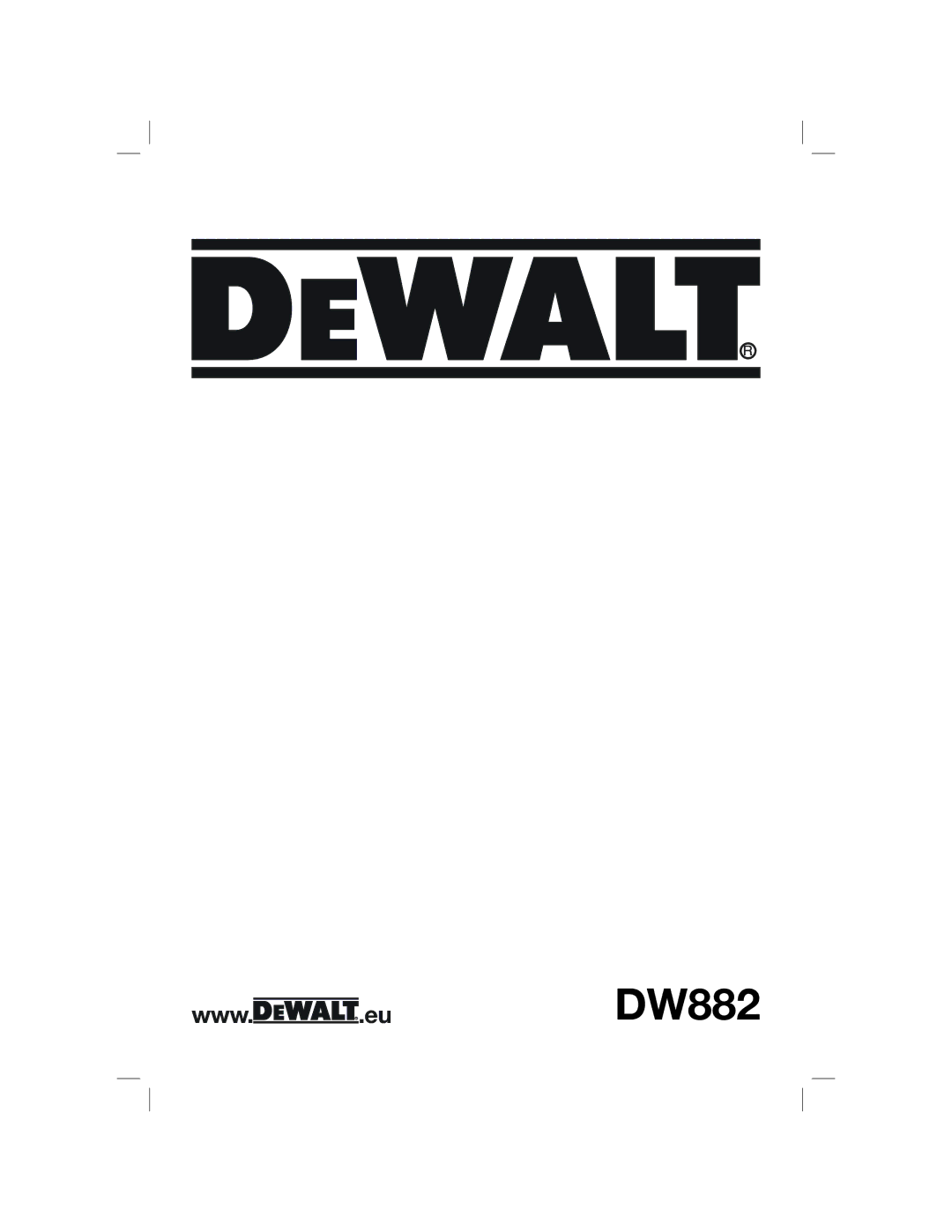 DeWalt DW882 manual 