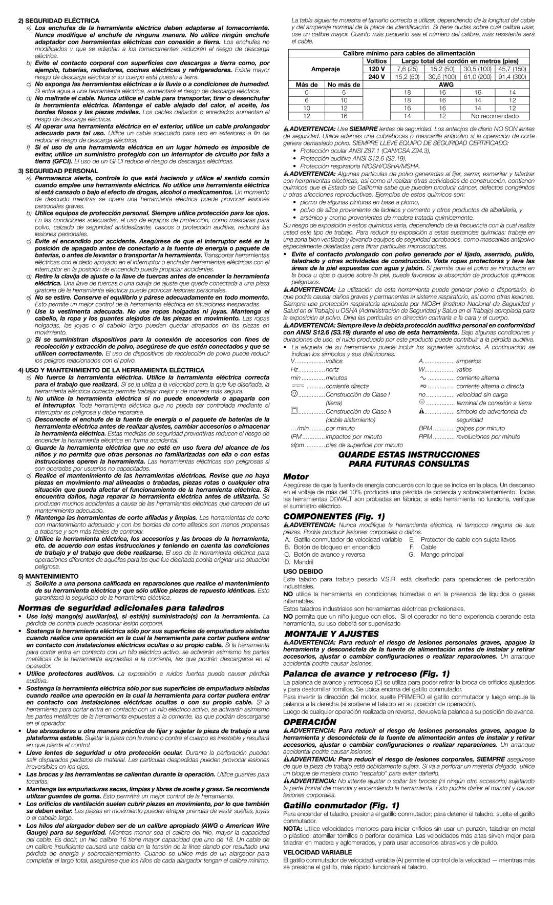 DeWalt DWE1014 instruction manual Guarde Estas Instrucciones Para Futuras Consultas, Montaje Y Ajustes, Operación 