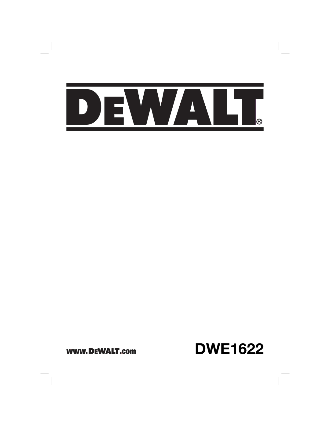 DeWalt DWE1622K manual 