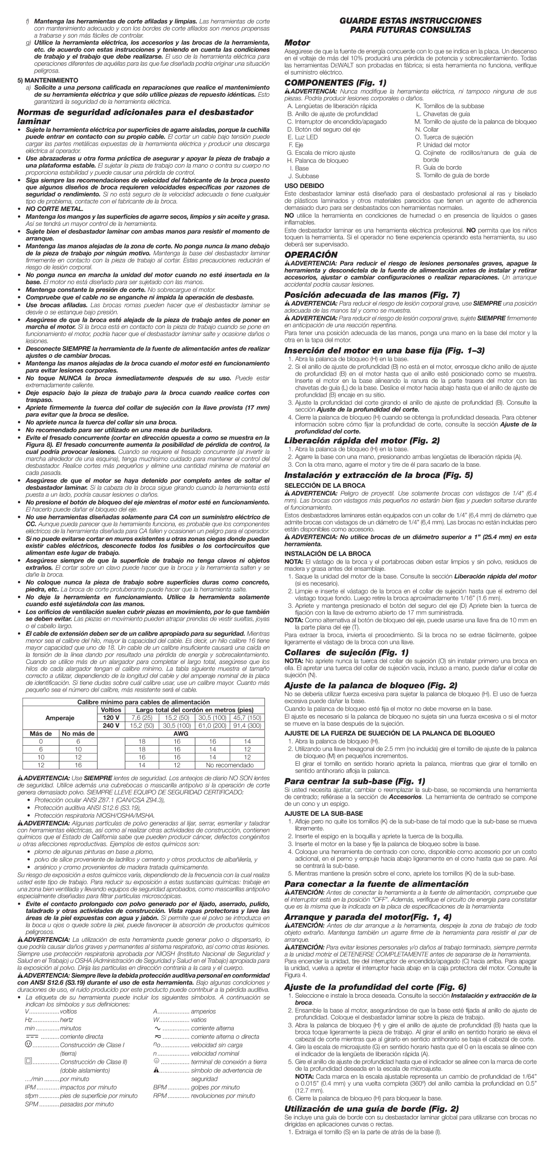 DeWalt DWE6000 instruction manual Guarde Estas Instrucciones Para Futuras Consultas, Operación 