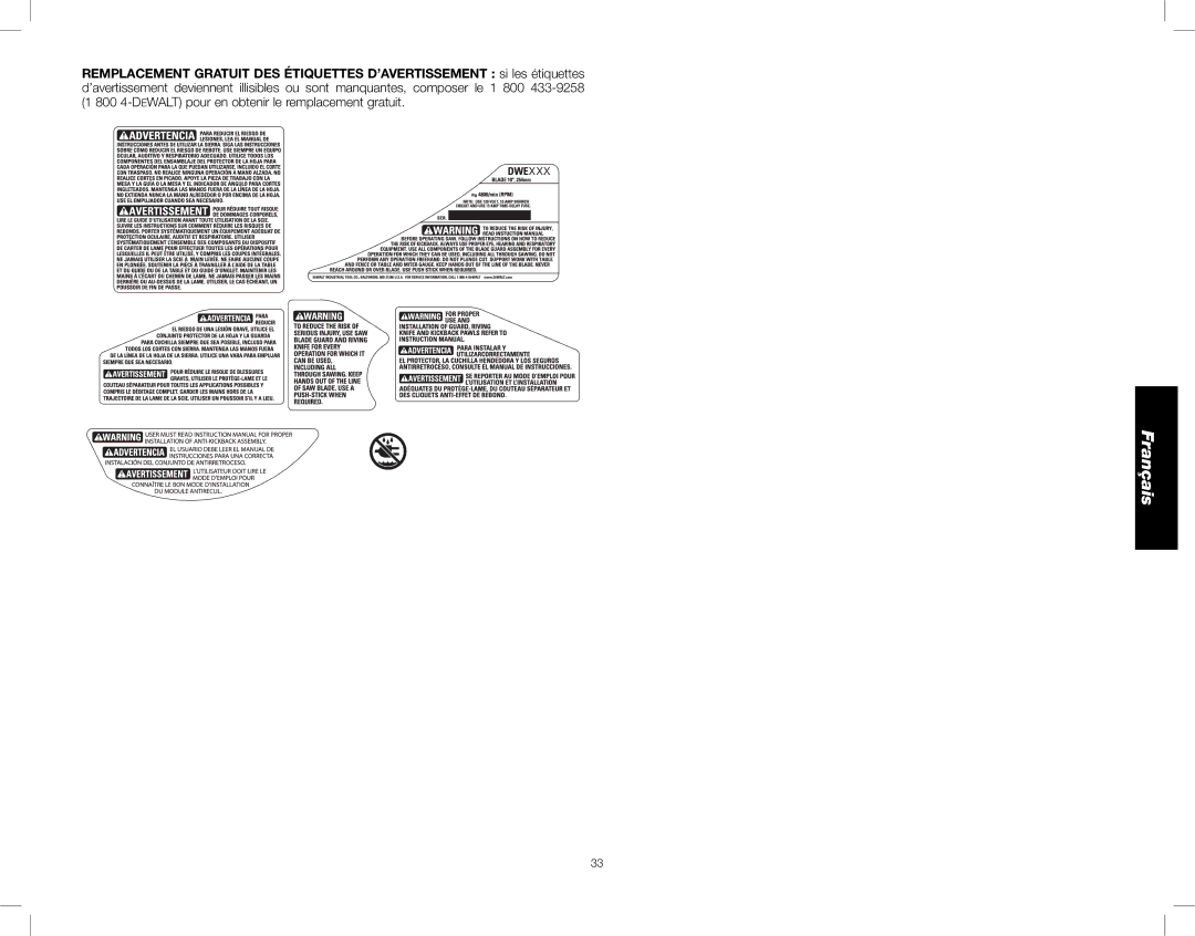 DeWalt DWE7490X instruction manual Xxx 