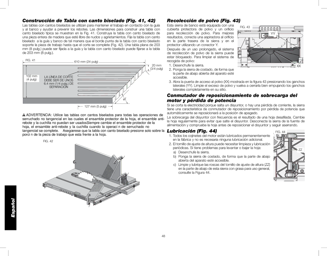 DeWalt DWE7490X instruction manual Lubricación Fig, Consulte la Figura 