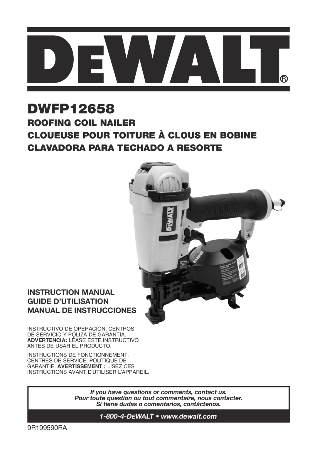 DeWalt DWFP12658 instruction manual Guide D’UTILISATION Manual DE Instrucciones 