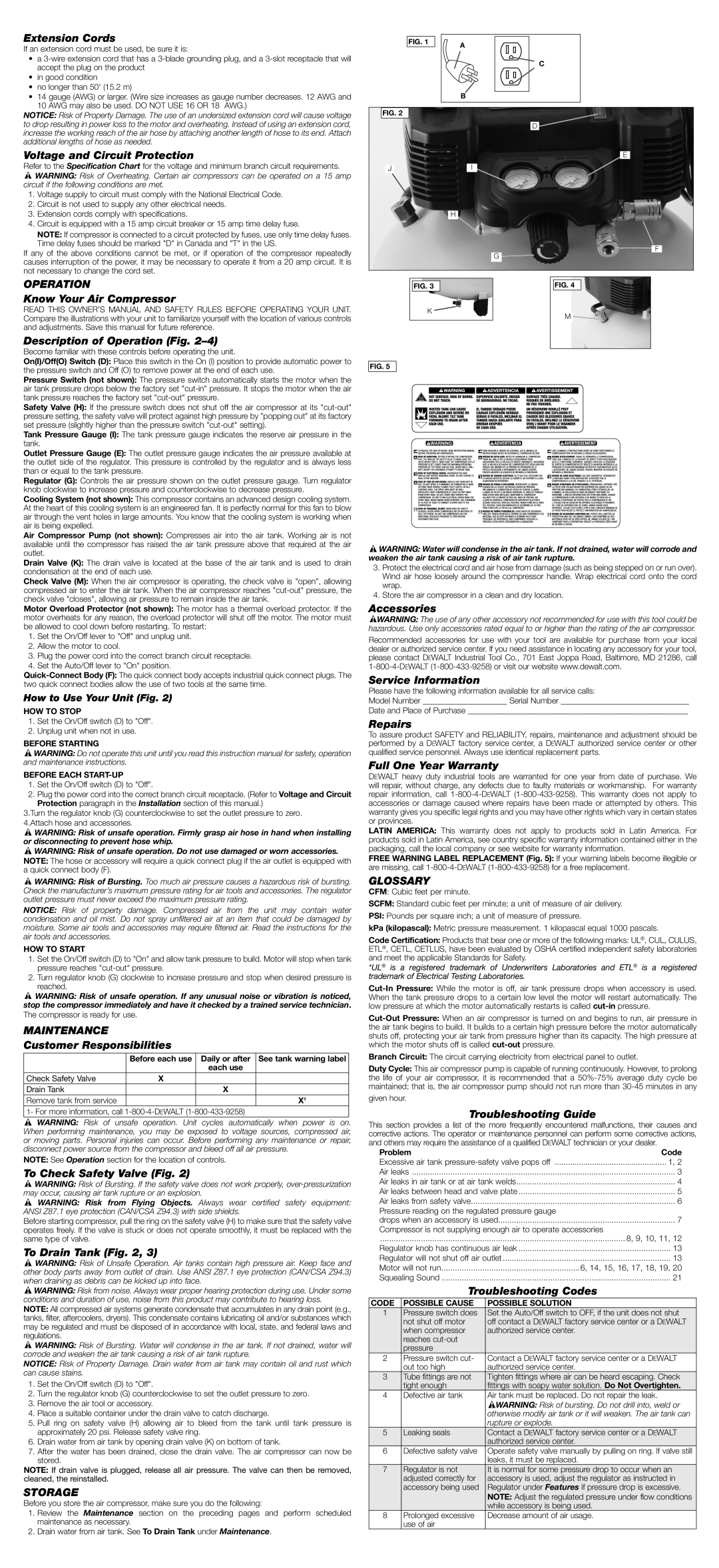 DeWalt DWFP55126 instruction manual Operation, Maintenance 