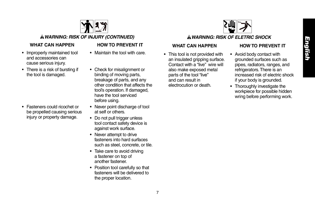 DeWalt DWMT70773L instruction manual What can Happen 