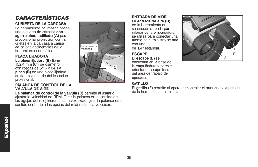 DeWalt DWMT70781L instruction manual Características 