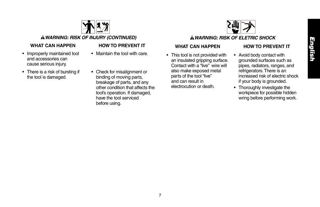 DeWalt DWMT70782L instruction manual What can Happen 