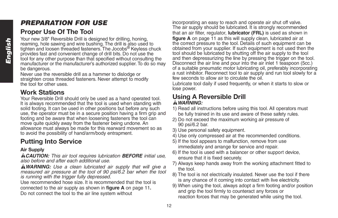 DeWalt DWMT70786L instruction manual Preparation for USE, Proper Use Of The Tool, Work Stations, Putting Into Service 